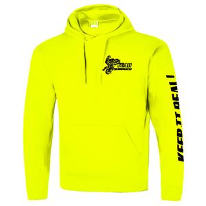 Heren hoodie Catch me if you can fluo geel