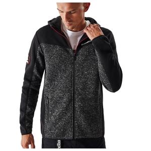 Heren fleece hoodie DAKAR Cross 4 zwart-grijs