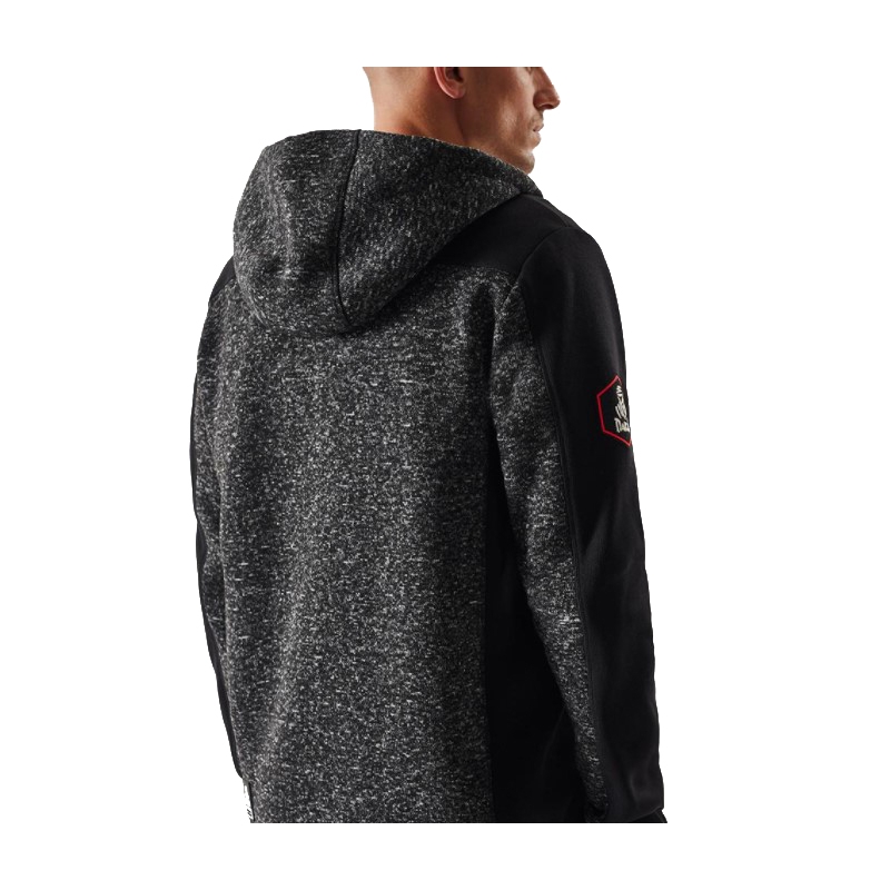 Heren fleece hoodie DAKAR Cross 4 zwart-grijs