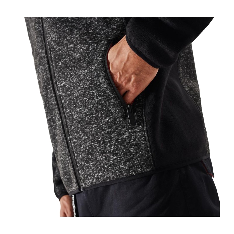 Heren fleece hoodie DAKAR Cross 4 zwart-grijs