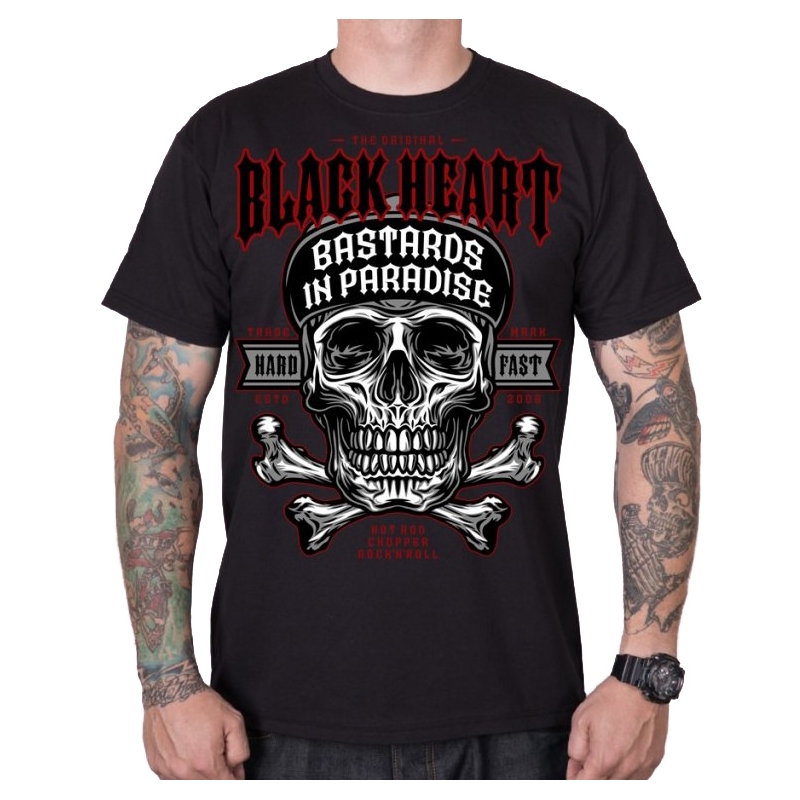 Heren-T-shirt Zwart Hart Bastard In Paradise zwart
