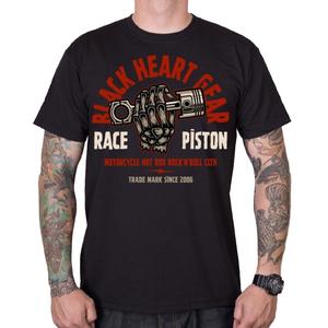 Heren Zwart Heart Race Piston shirt zwart