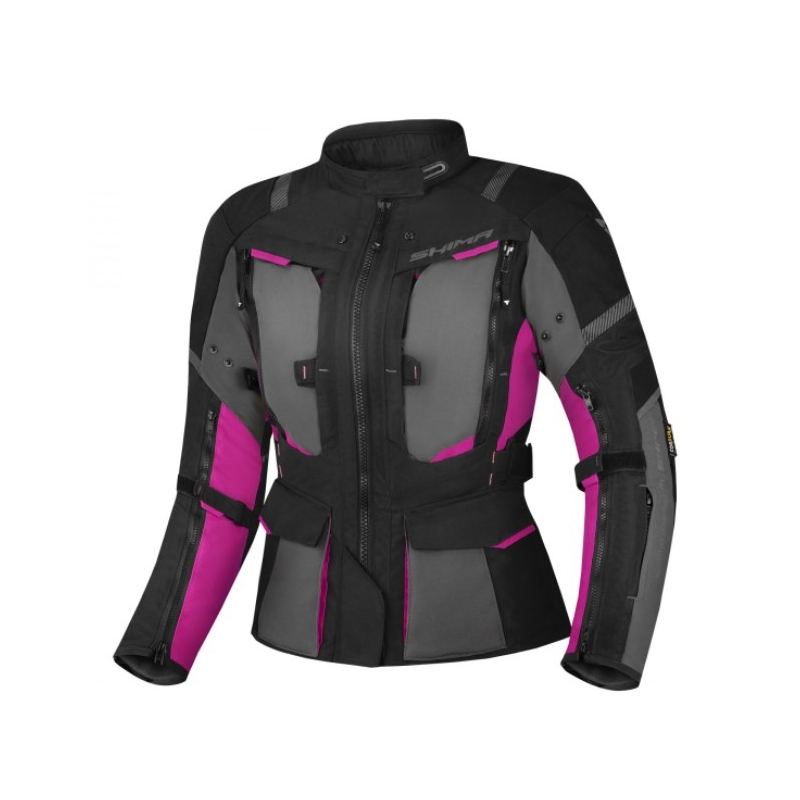 Shima Hero 2.0 dames motorjack zwart-grijs-roze
