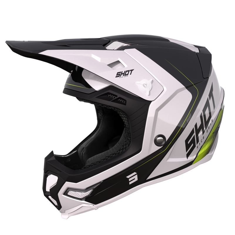 Motorcrosshelm Shot Core Fast zwart-wit-geel uitverkoop