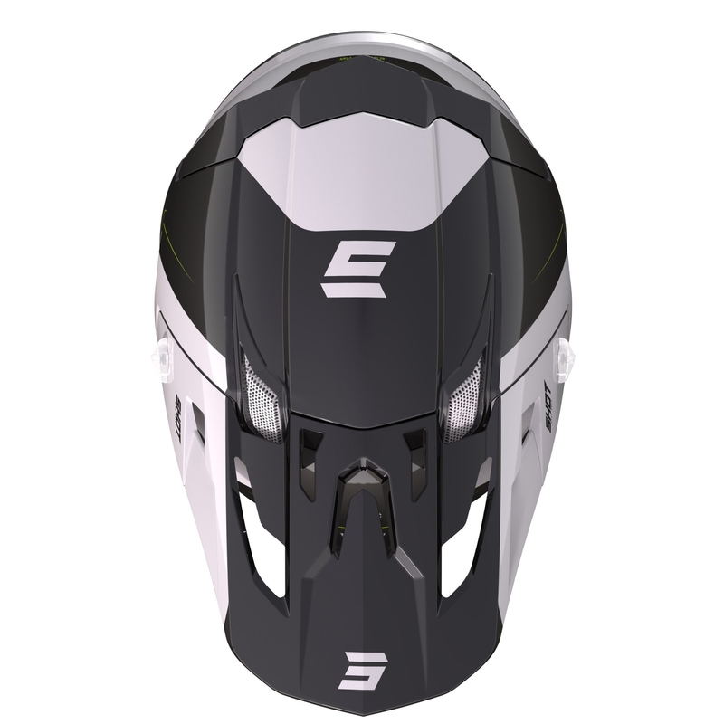 Motorcrosshelm Shot Core Fast zwart-wit-geel uitverkoop