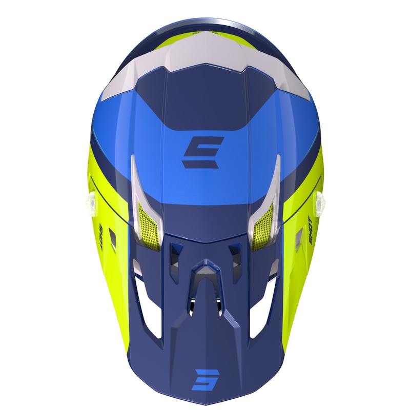 Motorcrosshelm Shot Core Fast blauw-wit-geel uitverkoop
