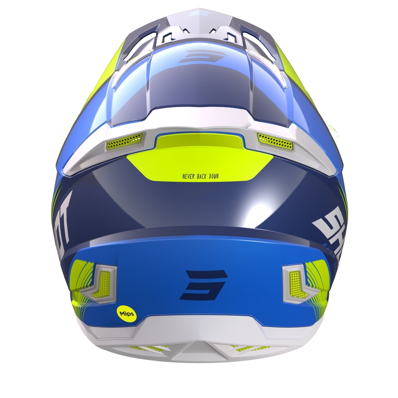 Motorcrosshelm Shot Core Fast blauw-wit-geel uitverkoop