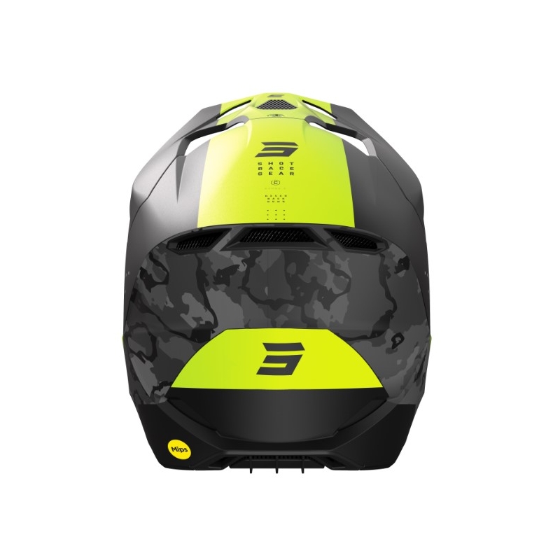 Motorcrosshelm Shot Race Camo zwart-grijs-fluo geel uitverkoop