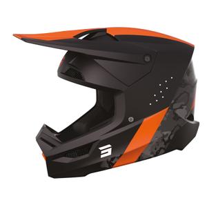 Motorcross Helm Shot Race Camo Zwart-Grijs-Oranje uitverkoop