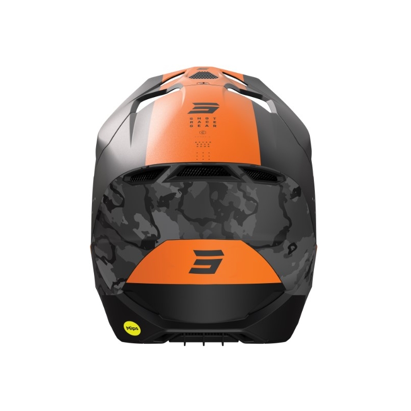 Motorcross Helm Shot Race Camo Zwart-Grijs-Oranje uitverkoop
