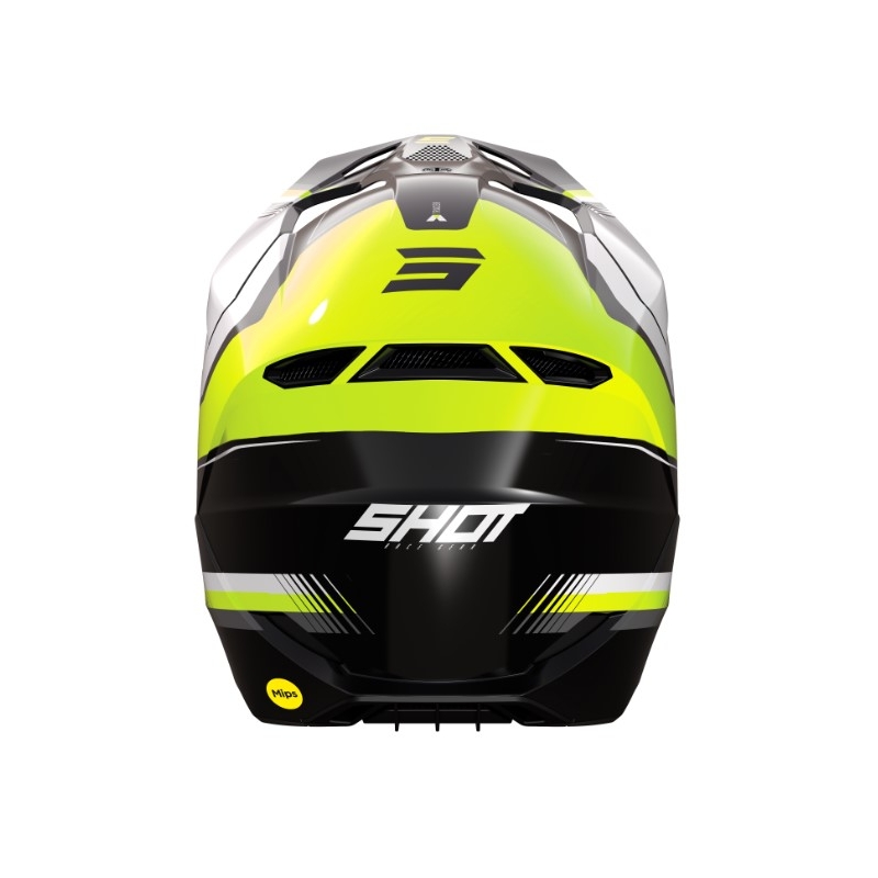 Motorcrosshelm Shot Race Tracer wit-zwart-fluogeel uitverkoop