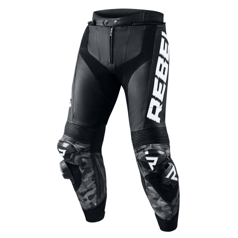 Rebelhorn Rebel zwart-witte motorbroek uitverkoop
