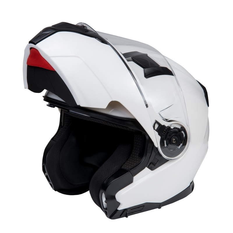 Ozone Flip Up Motorhelm Storm Wit Gloss uitverkoop