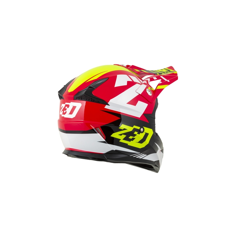Dětská motokrosová přilba ZED X1.9D červeno-fluo žluto-černo-bílá