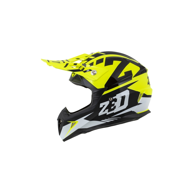 Dětská motokrosová přilba ZED X1.9D fluo žluto-černo-bílá