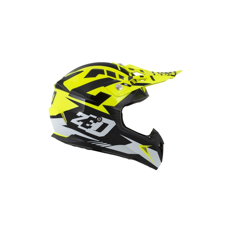 Dětská motokrosová přilba ZED X1.9D fluo žluto-černo-bílá