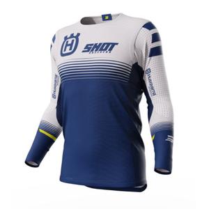 Motorcross trui Shot Aerolite Husqvarna LE 2023 wit-blauw uitverkoop