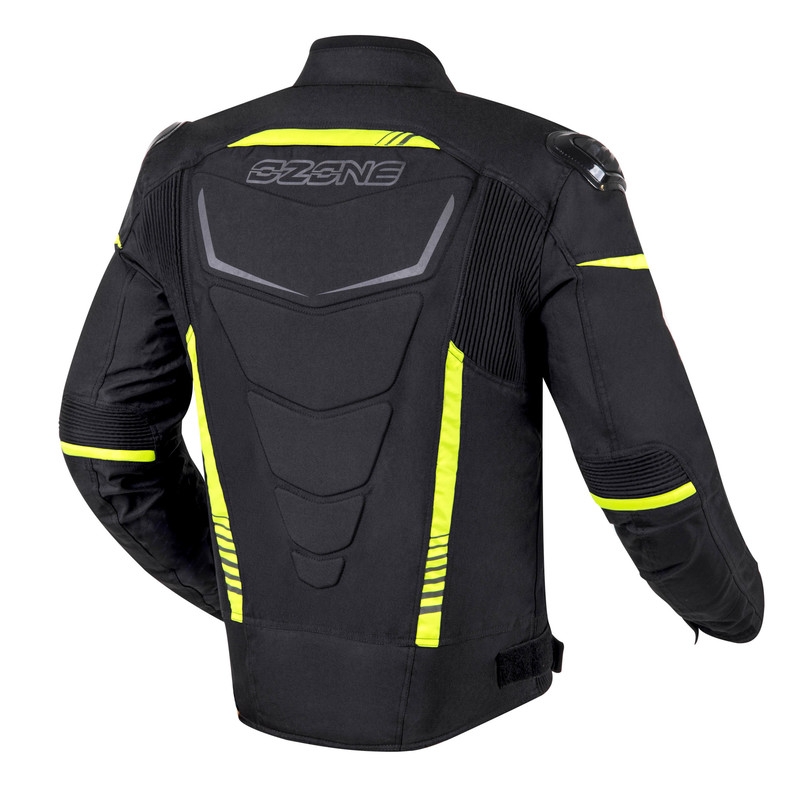 Ozone Pulse zwart-fluo gele motorjas