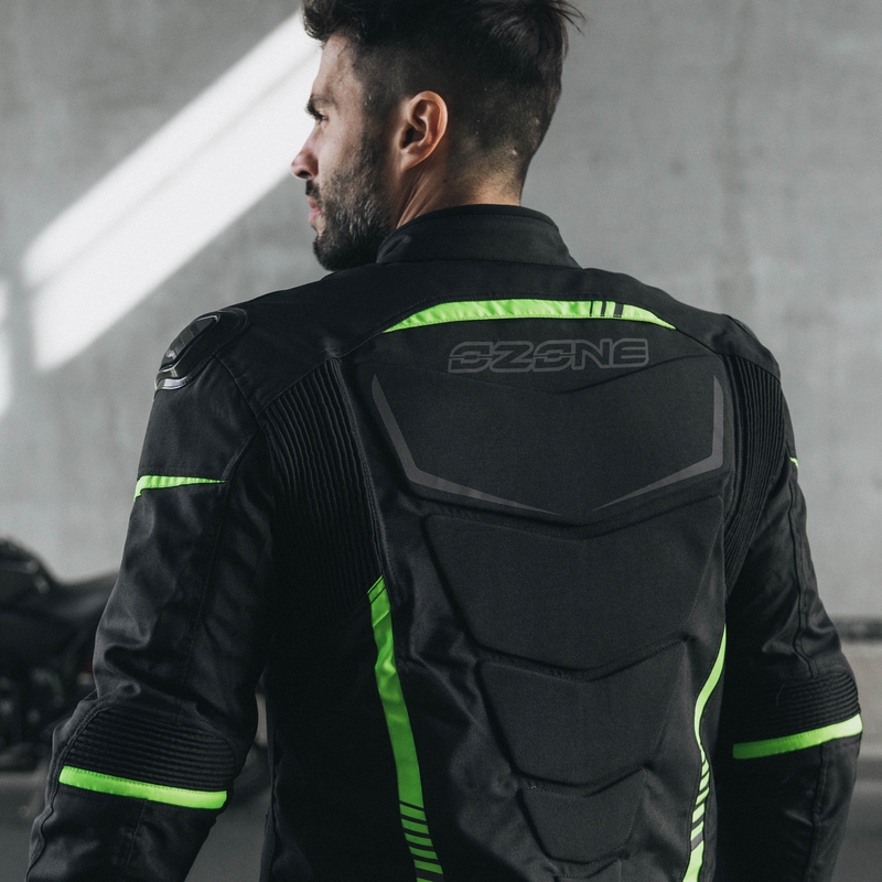 Ozone Pulse zwart-fluo gele motorjas