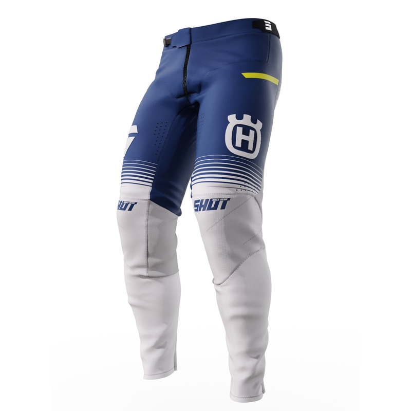 Shot Aerolite Husqvarna LE crossbroek wit-blauw aanbieding uitverkoop