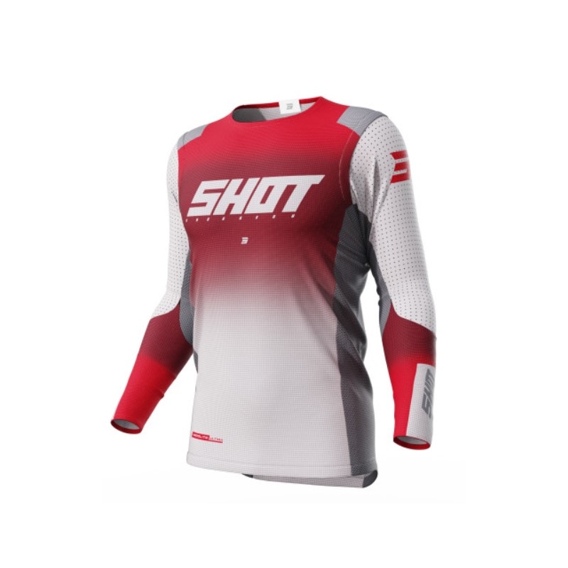 Motokrosový dres Shot Aerolite Ultima šedo-bílo-červený