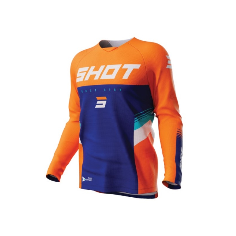 Motorcross trui Shot Contact Tracer blauw-oranje uitverkoop