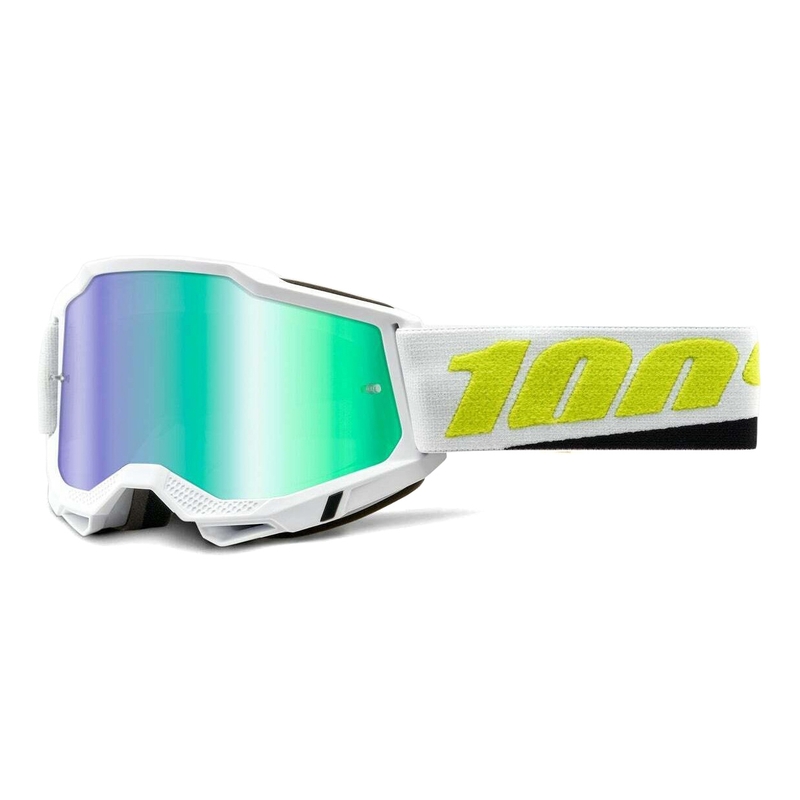Motorbril 100% ACCURI 2 Payeto zwart-geel-wit (groene plexi)
