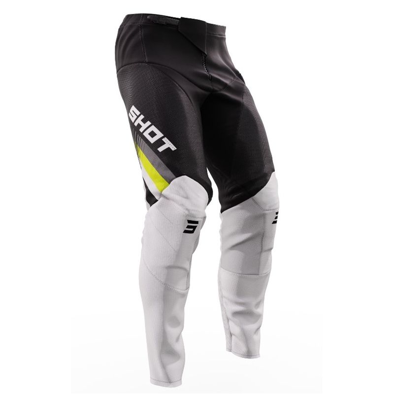 Motorcrossbroek Shot Contact Tracer zwart-wit-geel uitverkoop