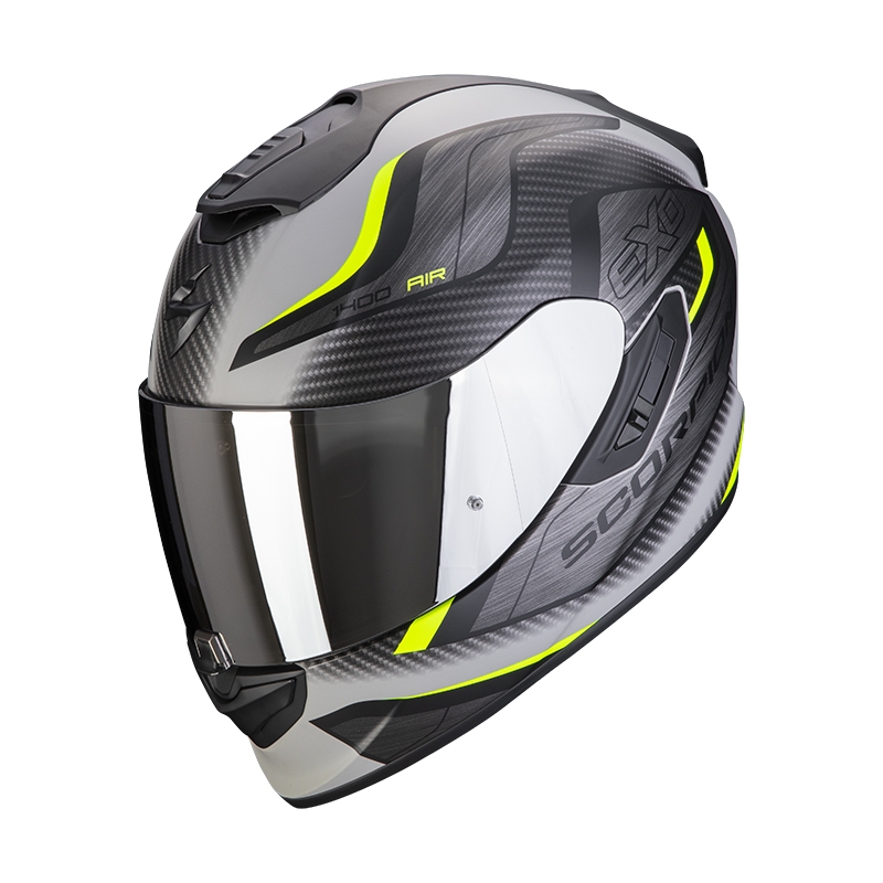 Integrální přilba na motorku Scorpion EXO-1400 EVO Air Attune šedo-černo-fluo žlutá matná