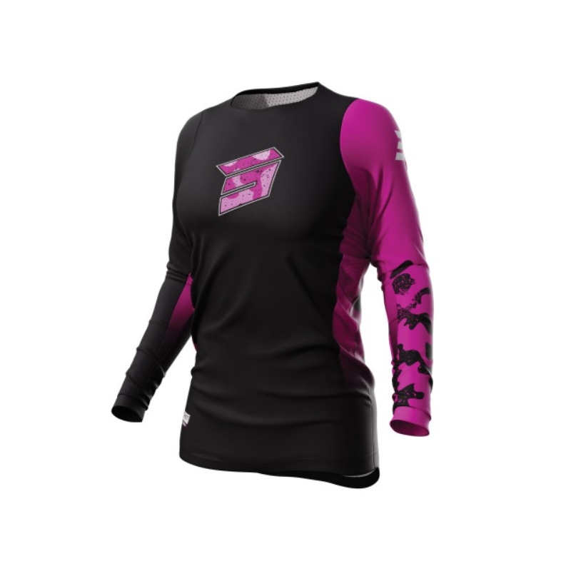 Dames motocrosstrui Shot Contact Shelly 2.0 zwart met roze uitverkoop