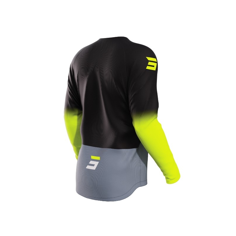 Dětský motokrosový dres Shot Raw Kid Reflex černo-šedo-fluo žluté