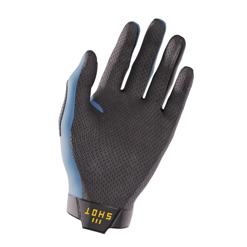 Motorcross handschoenen Shot Lite zwart-geel-blauw uitverkoop