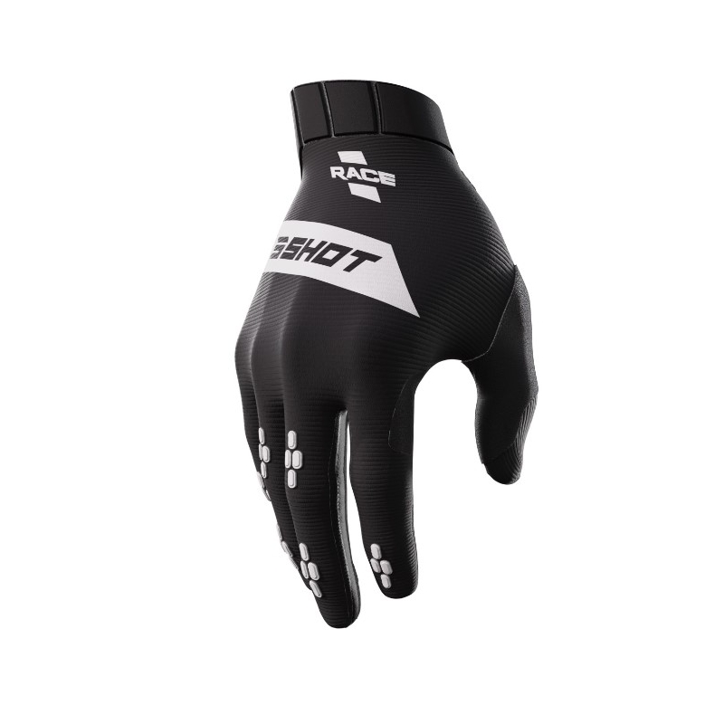 Motorcross handschoenen Shot Race zwart wit uitverkoop