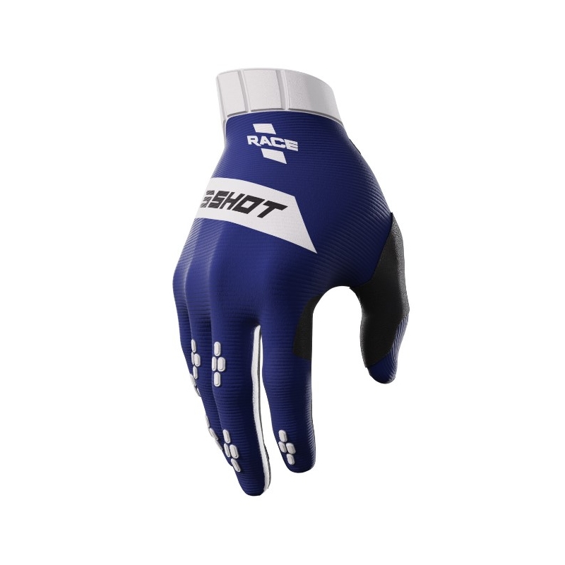 Motorcross handschoenen Shot Race wit-blauw