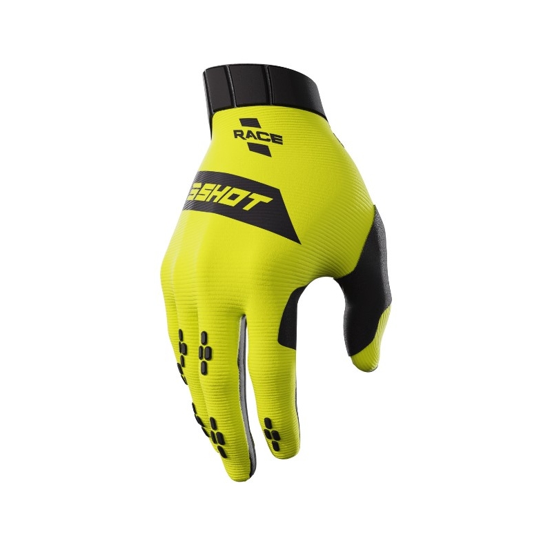 Motorcross handschoenen Shot Race zwart-fluo geel uitverkoop