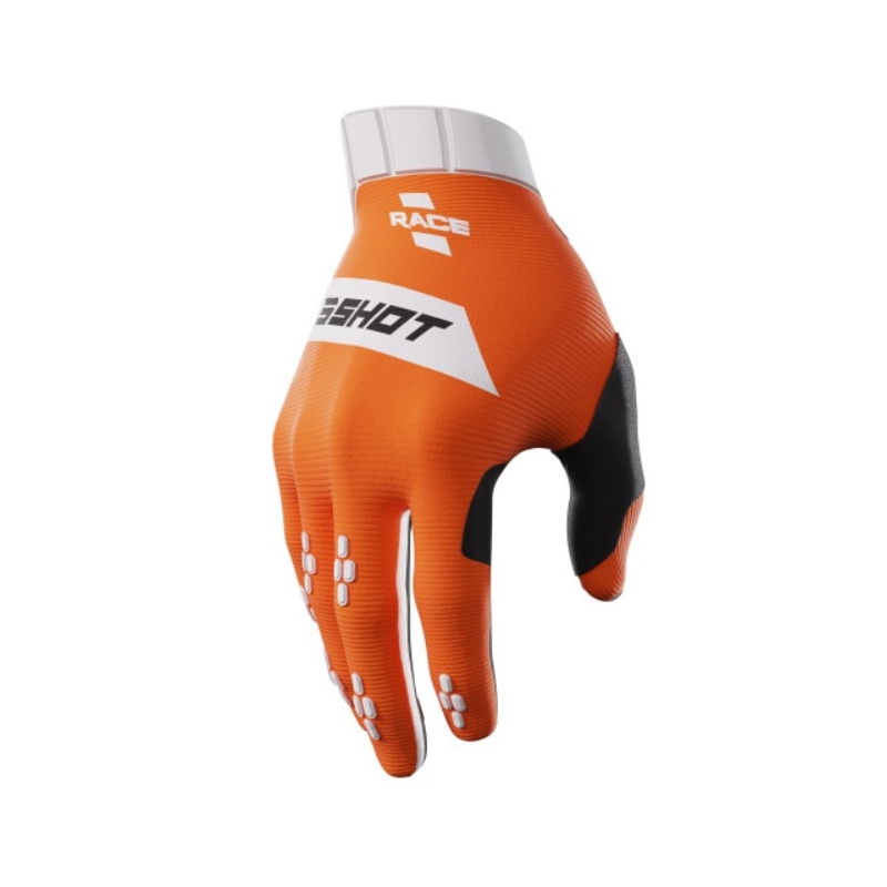 Motorcross handschoenen Shot Race wit-oranje