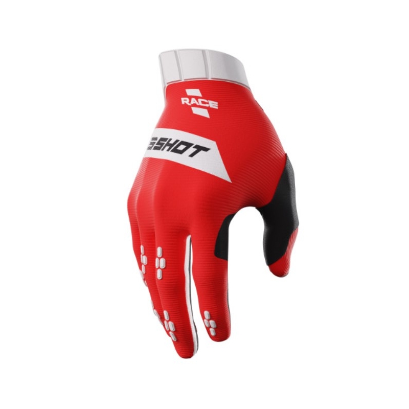 Motorcross handschoenen Shot Race wit-rood