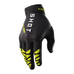 Motorcross handschoenen Shot Core zwart-fluo geel uitverkoop