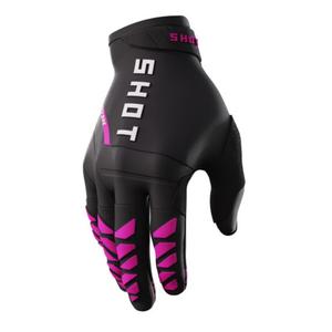 Dames motorcrosshandschoenen Shot Core zwart en roze uitverkoop