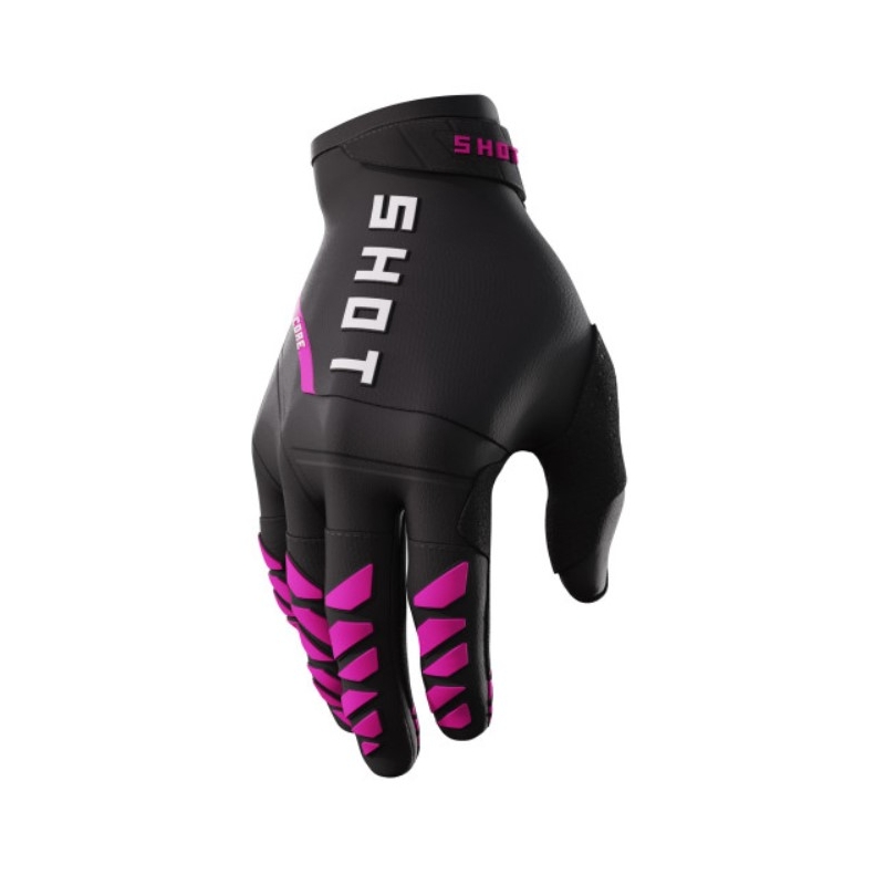 Dames motorcrosshandschoenen Shot Core zwart en roze uitverkoop