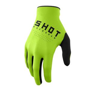 Motorcross handschoenen Shot Raw zwart-fluogroen uitverkoop