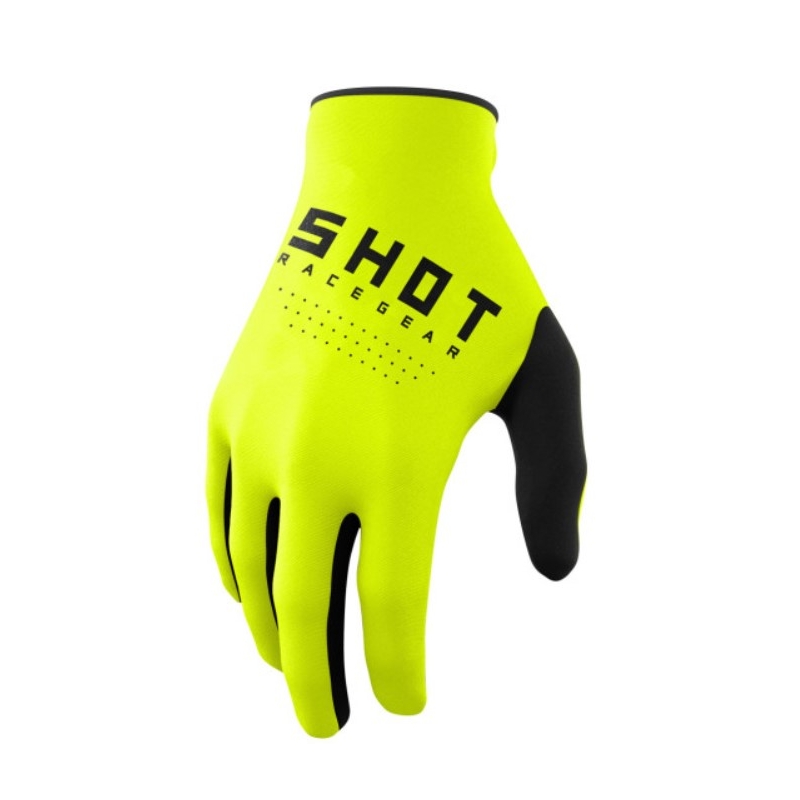 Motorcross handschoenen Shot Raw zwart-fluo geel uitverkoop