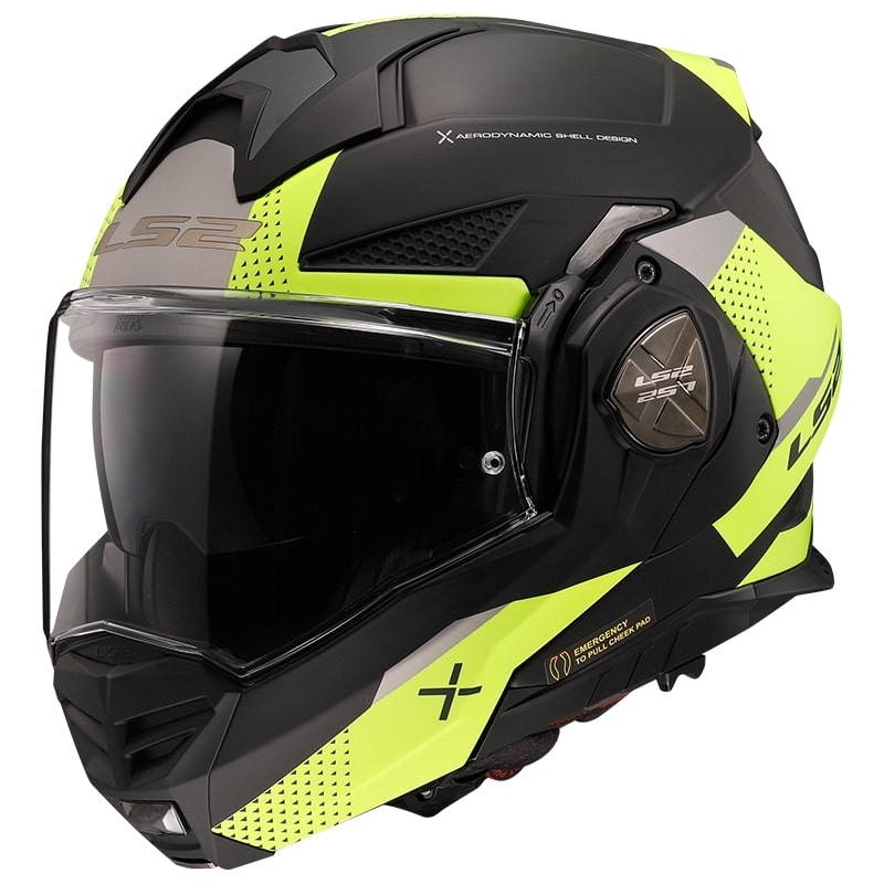 Opklapbare motorhelm LS2 FF901 Advant X Oblivion zwart-fluogeel