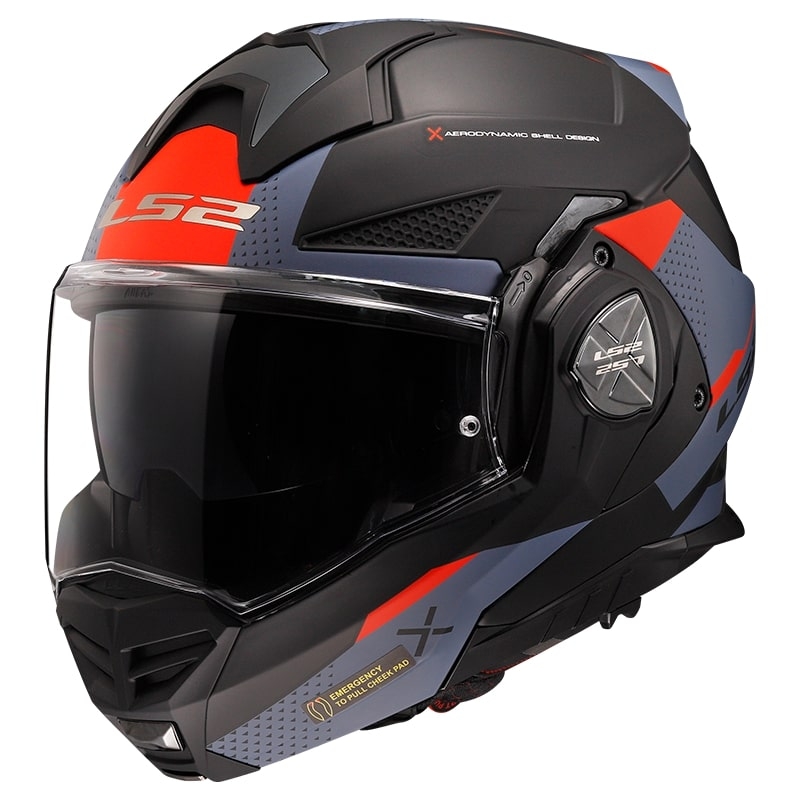 LS2 FF901 Advant X Oblivion zwart-blauw-rood opklapbare motorhelm