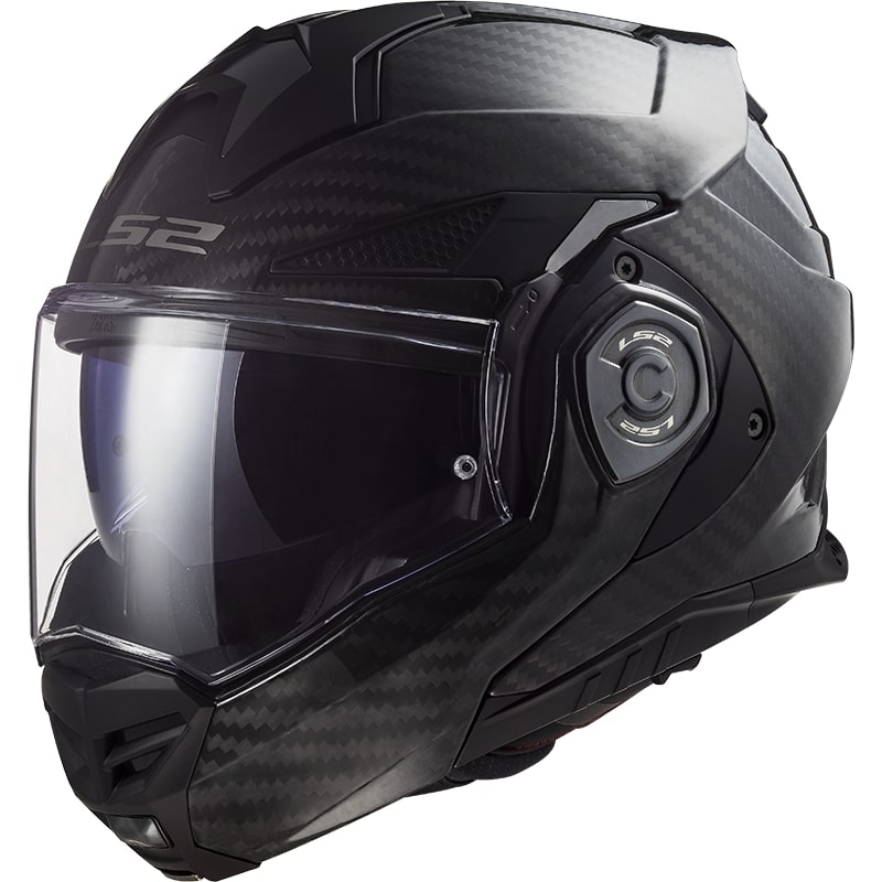 Opklapbare motorhelm LS2 FF901 Advant X Solid Carbon zwart