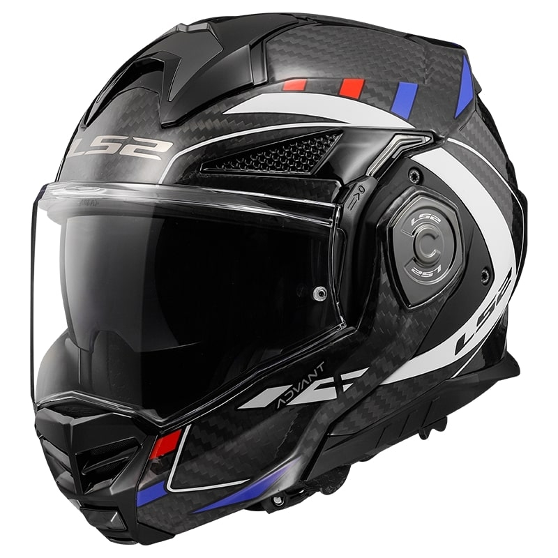 LS2 FF901 Advant X C Future zwart-wit-blauw opklapbare motorhelm