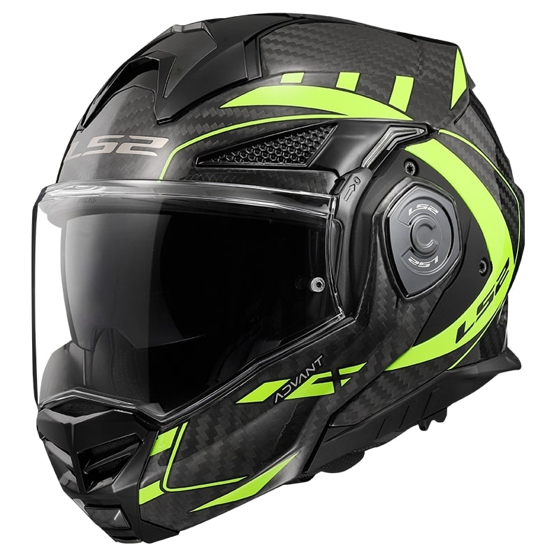 LS2 FF901 Advant X C Future zwart-fluo gele opvouwbare motorhelm