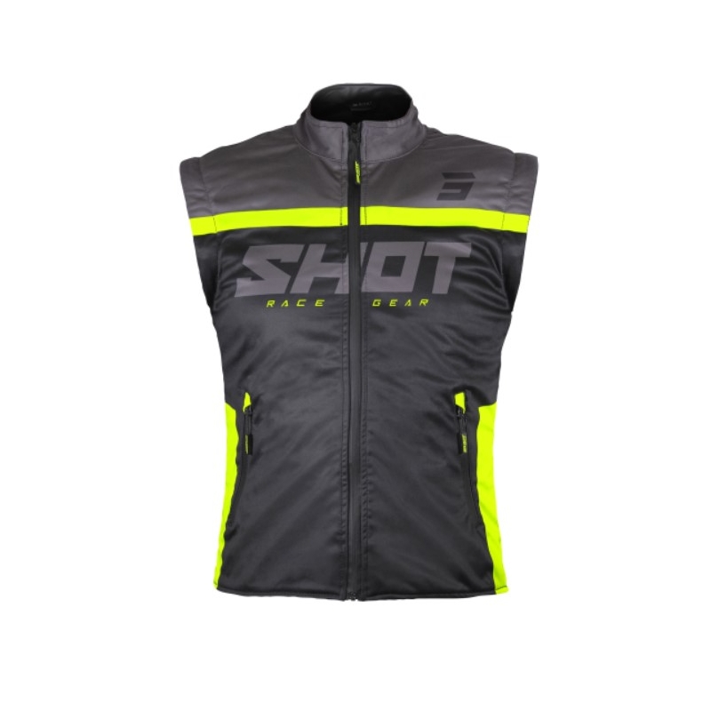 Softshell vest Shot Bodywarmer Lite 2.0 zwart-fluogeel uitverkoop