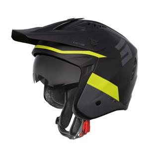 Motorfietshelm Shot Jump Tricks zwart-fluo geel