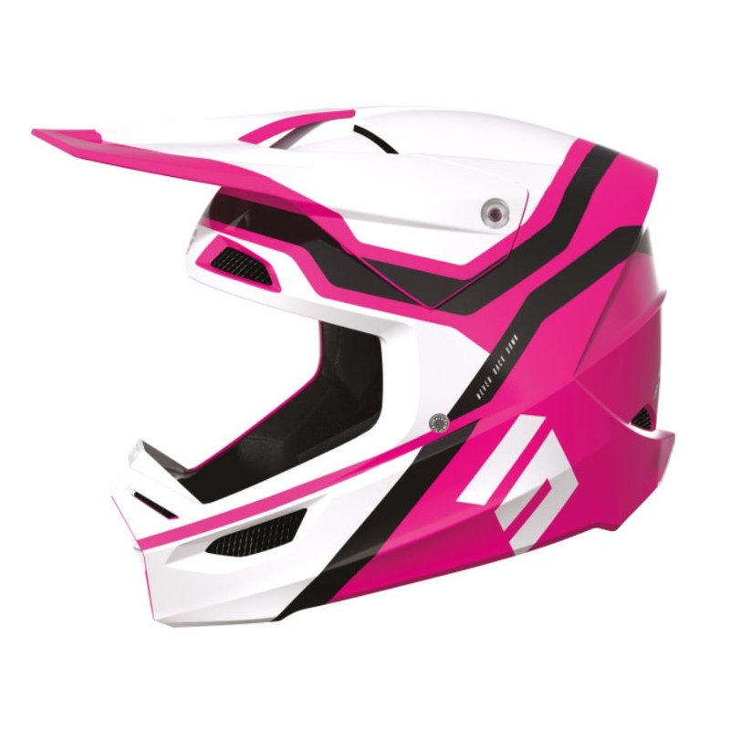 Kinder motorcrosshelm Shot Furious Sky zwart-wit-roze